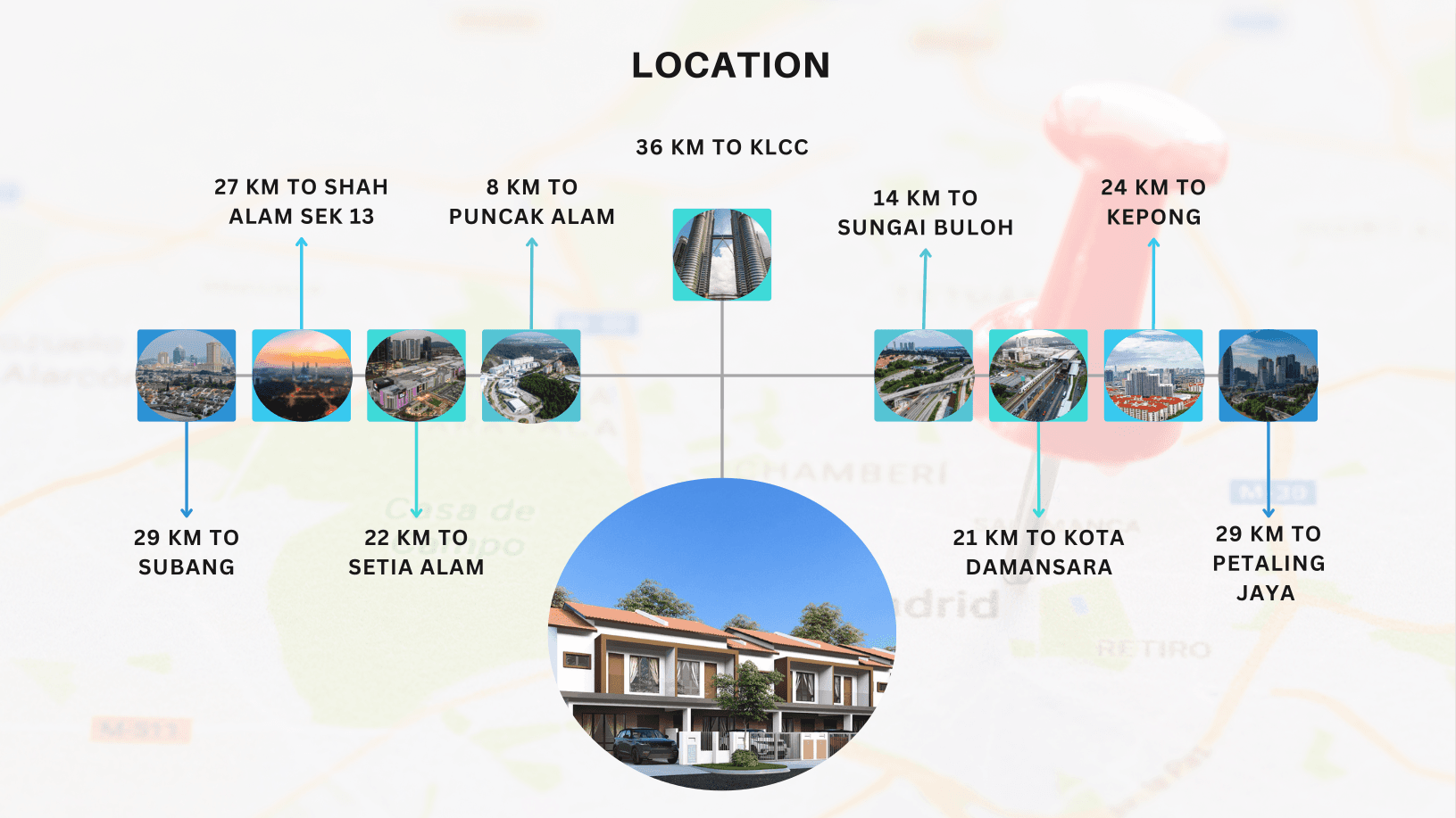 Jarak Lokasi Puncak Awani